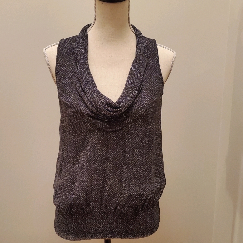 MICHAEL KORS Cowl Neck Sleeveless Gray Shirt XS